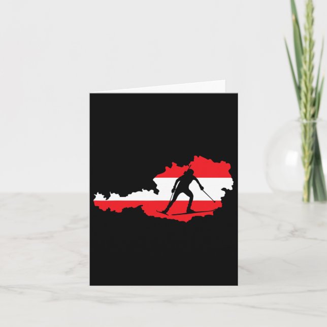 Cool Biathlon Fans Austria Skiing  Card (Front)