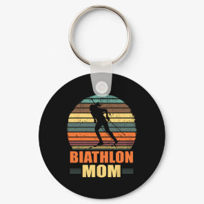 Cool Biathlon Mom Funny Biathlete Shooting Skiing  Keychain