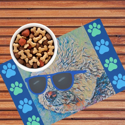 Cool Bichon in Sunglasses  Paw Laminated Placemat