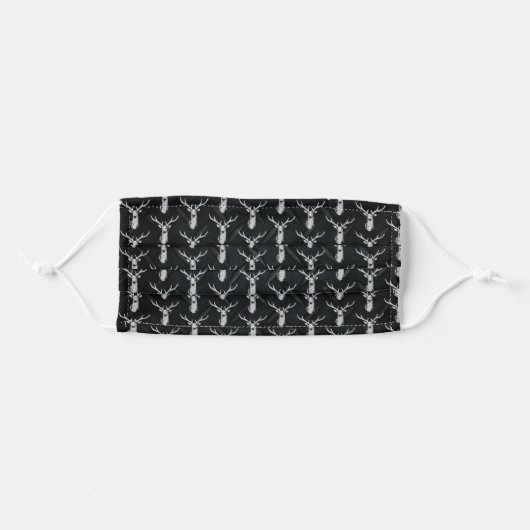 Cool Big Buck Deer and Diamond Plate Men's Adult Cloth Face Mask (Front, Folded)