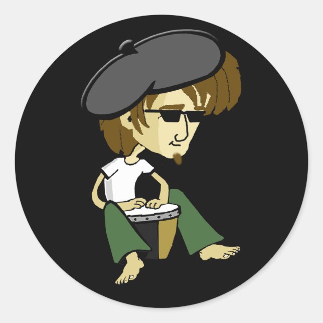 Cool Big Daddy-O Beatniks Classic Round Sticker (Front)