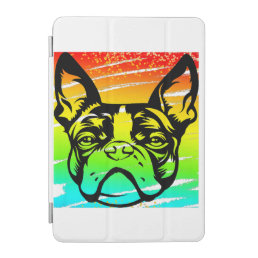 Cool Big Face Dog Tee Style Image of Boston Terrie iPad Mini Cover