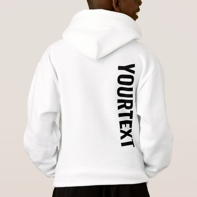 Cool Big Font Text Kids Boys Double Sided Printed Hoodie (Back)