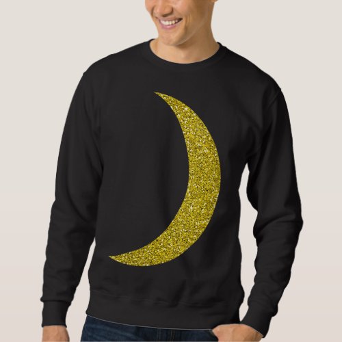 Cool Big Gold Crescent Moon Astronomy Sweatshirt
