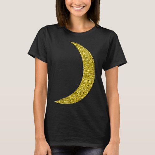 Cool Big Gold Crescent Moon Astronomy T_Shirt