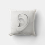 Cool Big Human Ear White Pillow at Zazzle