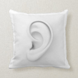 Cool Big Human Ear White Pillow