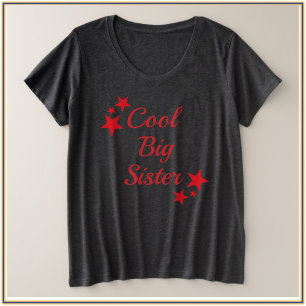 Cool Big Sister Red Stars Plus Size T-Shirt