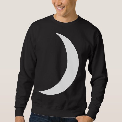 Cool Big White Crescent Moon Astronomy Sweatshirt