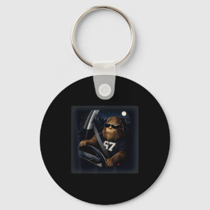 Cool Bigfoot Driving 67 Sungles Funny Gifts Men Wo Keychain