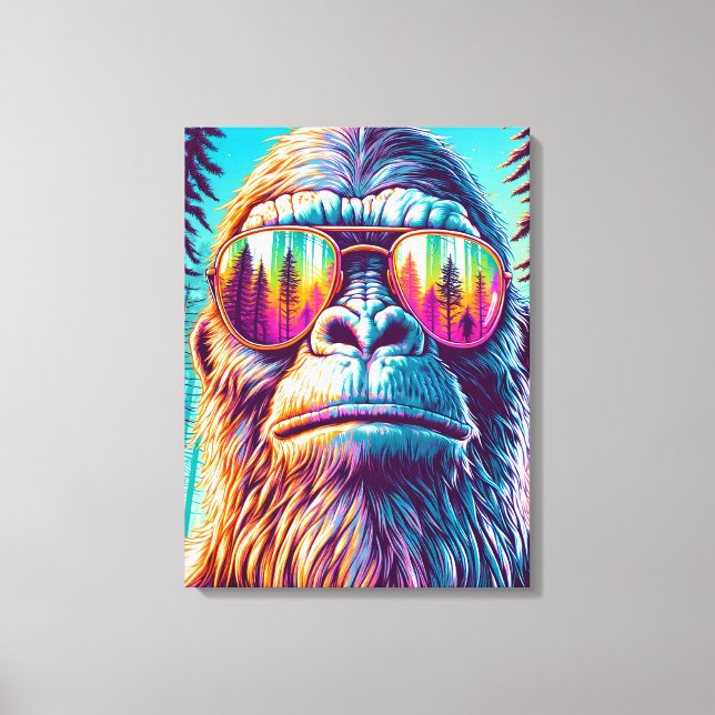 Cool Bigfoot in Hip Sunglasses Canvas Print (Front)
