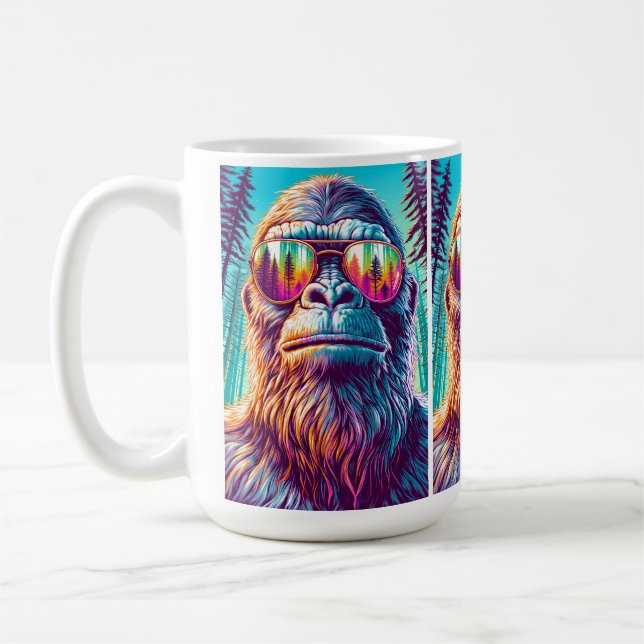 Cool Bigfoot in Hip Sunglasses Coffee Mug (Left)