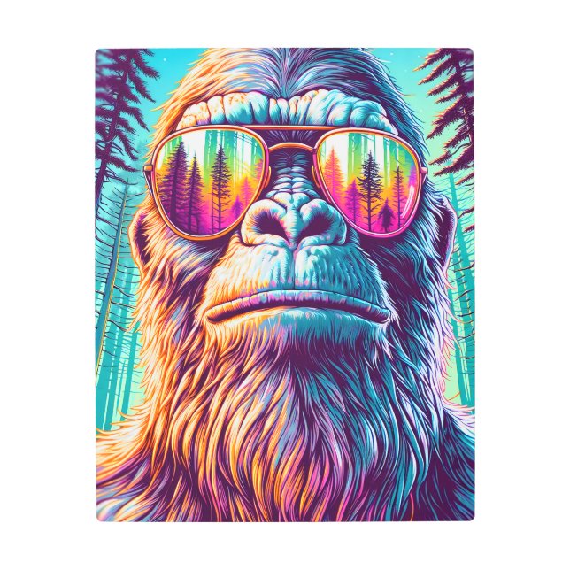 Cool Bigfoot in Hip Sunglasses Metal Print (Front)