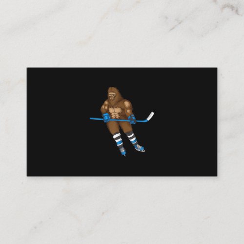 Cool Bigfoot Playing Ice Hockey Funny Squatch Business Card