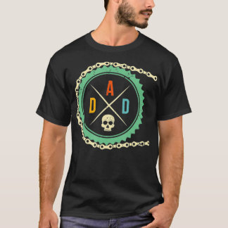 Cool Bike Skull Dad Mountain BikingRiding Cycling T-Shirt
