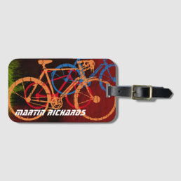 cool bikeart, bicycle personalized luggage tag