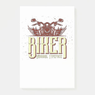 Cool Biker Design - Original Typeface Post-it Notes