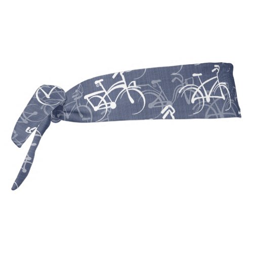 Cool Biking Pattern  Medium Warm Blue Tie Headband