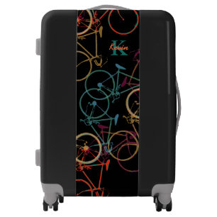cool Biking style luggage with Bikes and name