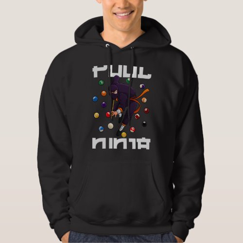 Cool Billiards Art For Men Women Pool Player Ninja Hoodie