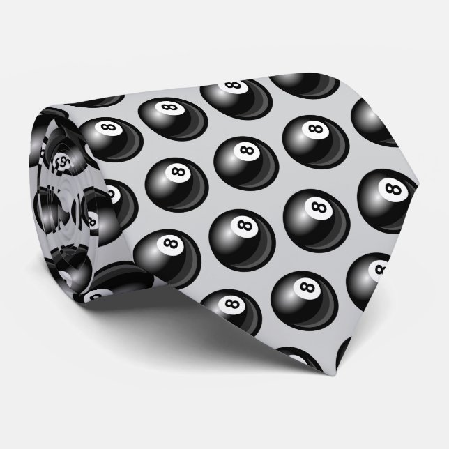 Cool Billiards eight ball tiled pattern Neck Tie (Rolled)
