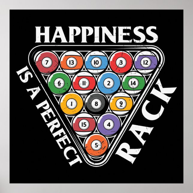cool Billiards lovers rack word art Poster (Front)
