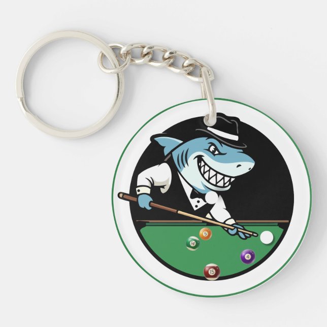 Cool Billiards Pool Shark Theme Keychains (Front)