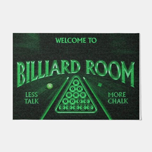 Cool Billiards Room Rug, Game Room  Doormat (Front)