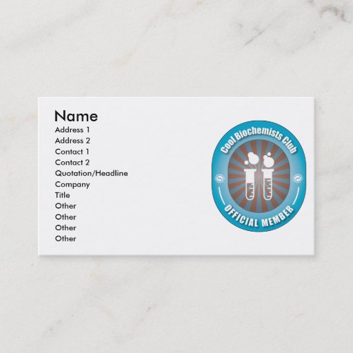 Customizable Cool Biochemists Club Business Card Template
