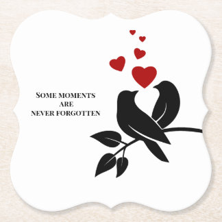 cool birds with hearts paper coaster