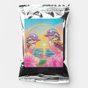 Cool Birds with Sunglasses at Sunset Coffee Drink Mix