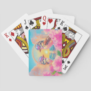 Cool Birds with Sunglasses at Sunset Poker Cards