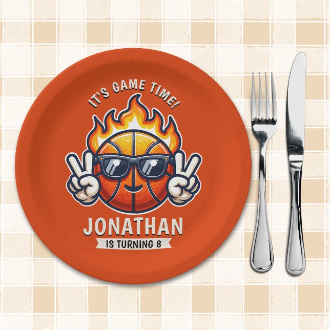 Cool Birthday Boy with Basketball Theme Paper Plates (Creator Uploaded)