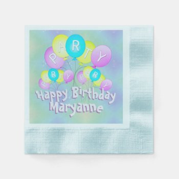 Cool Birthday Party Balloons Napkins by anuradesignstudio at Zazzle