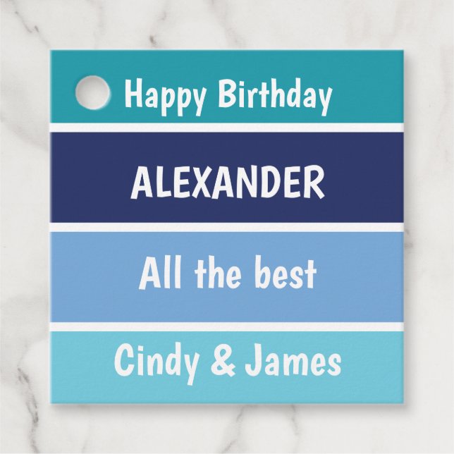 Cool Birthday Wishes Favor Tags (Front)
