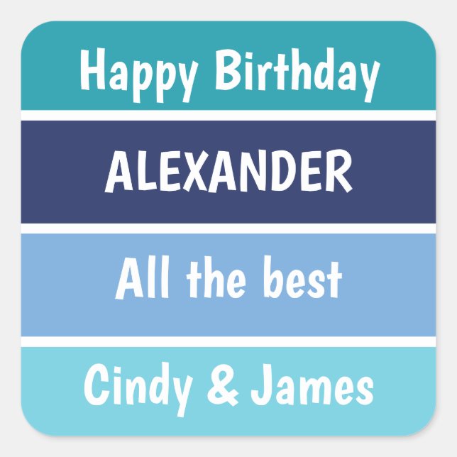 Cool Birthday Wishes Square Sticker (Front)