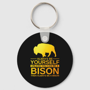 Cool Bison Design For Men Women Buffalo Animal Lov Keychain