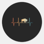 Cool Bison Design For Men Women Kids Buffalo Bison Classic Round Sticker