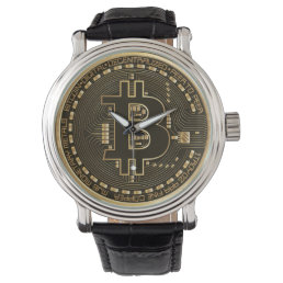Cool Bitcoin Cryptocurrency Circuit Coin Sign Watch
