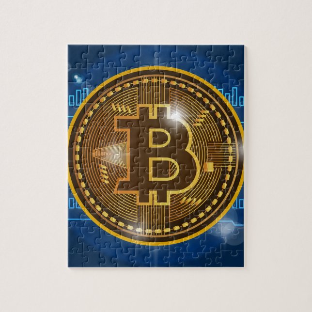 Cool Bitcoin logo and graph Design Jigsaw Puzzle (Vertical)