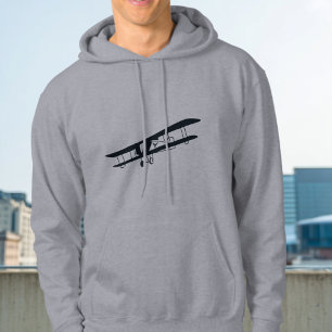 Cool Black Airplane, Simple& Fun Aviation Aircraft Hoodie