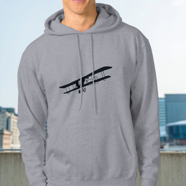Cool Black Airplane, Simple& Fun Aviation Aircraft Hoodie (Creator Uploaded)