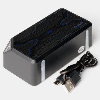 Cool black and blue futuristic gaming background bluetooth speaker