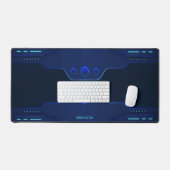 Cool black and blue geometric gaming background desk mat (Keyboard & Mouse)