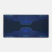 Cool black and blue geometric gaming background desk mat (Front)