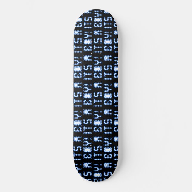 Cool Black And Blue Its A Boy Custom  Skateboard (Front)