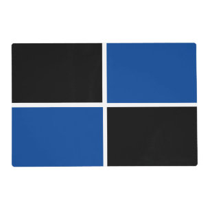 Cool black and blue square pattern placemat