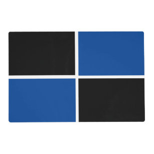 Cool black and blue square pattern placemat