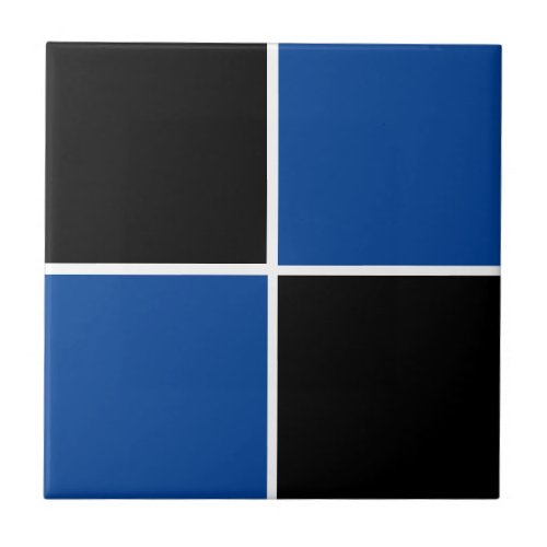Cool black and blue square pattern square paper co ceramic tile