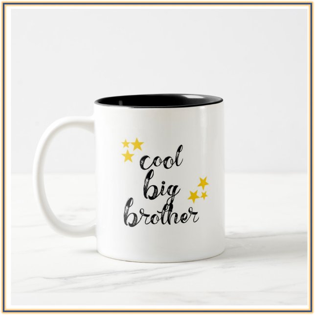 Cool Black and Gold Big Brother  Two-Tone Coffee Mug (Creator Uploaded)